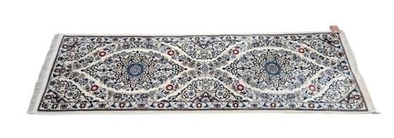 Image 1 of Hand-knotted Persian wool Nain rug runner Fine 60x193cm