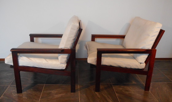 Image 1 of Illum Wikkelsø Rosewood Armchairs For Niels Eilersen (2)