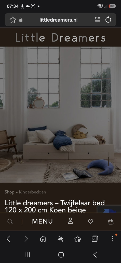 Little Dreamers Bed Koen Beige 120x200