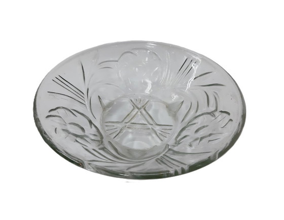 Image 1 of Vintage fruitschaal van helder glas op 3 poten