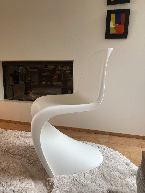 4x Vitra Panton Chair, white plastic, Dining chairs, Design (photo 2 of 5)