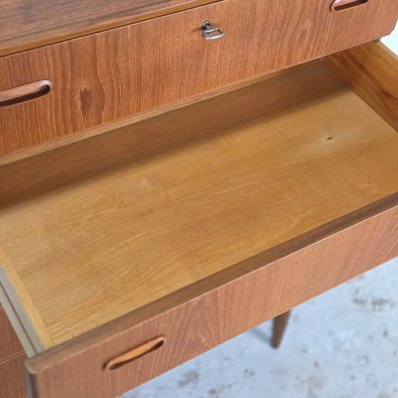 Vintage Danish chest of drawers, Omann Jun, 6 drawers, teak 1960s, Wood, Brown (photo 15 of 22)