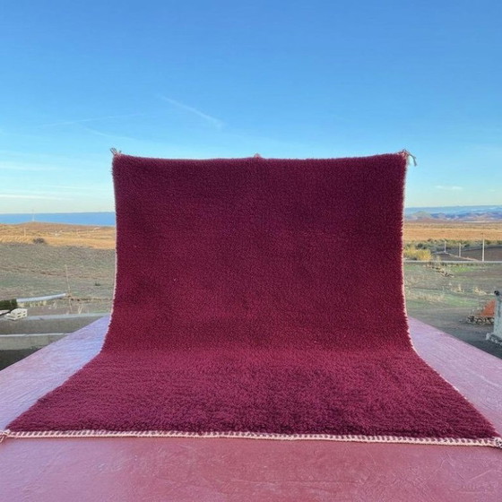 Grand Tapis Marocain en Laine 400 × 300 cm – Rouge Bordeaux (photo 3 of 9)