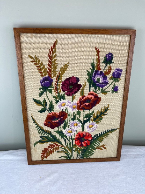 Tela vintage fiori di campo, Arte, Tessile, Legno, Beige (foto 3 di 5)