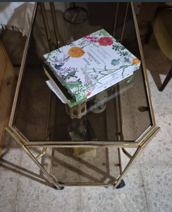 Carrello da cameriere ottagonale vintage - Morex Italia (1984) / Carrello bar vintage italiano in ottone (photo 7 of 7)