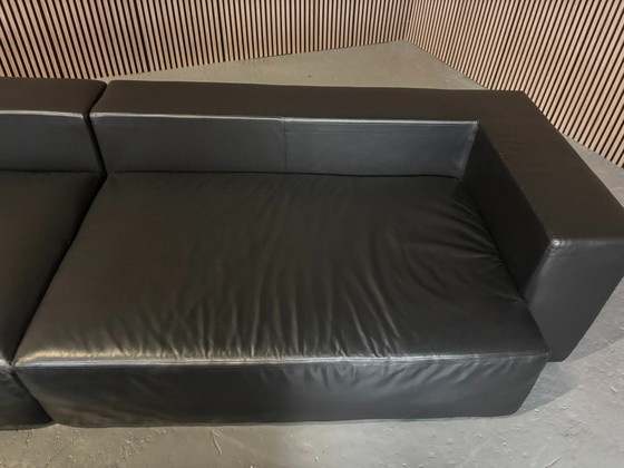 Image 1 of Jencikova Design Divano + poggiapiedi in pelle nero