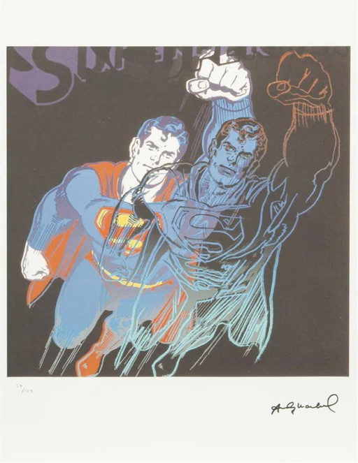 After Andy Warhol, Superman, 1980s, Lithograph – lithos zeefdrukken, Paper