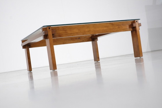 Image 1 of Vierkante eiken salontafel, Italië - 1970