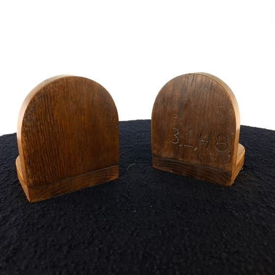 Image 1 of Vintage wooden Art Deco style bookends