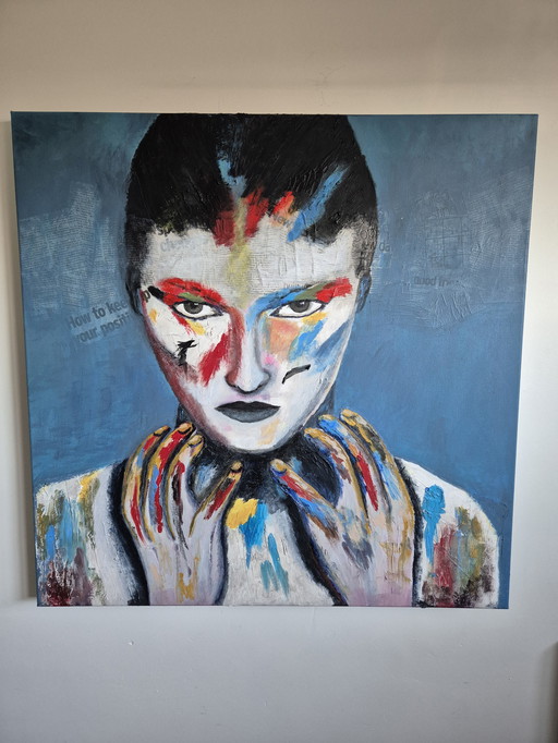 Unmasked - powerful portrait in bold colors