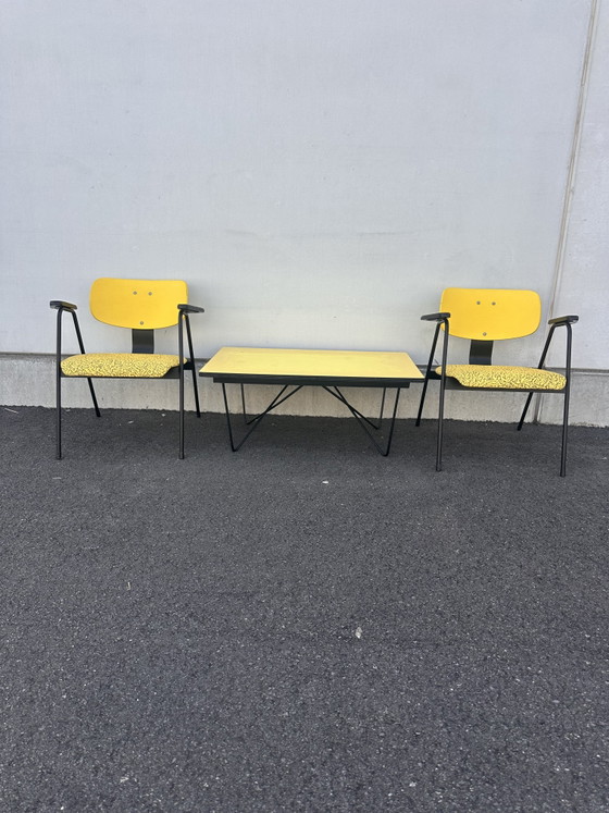 Image 1 of Mesa de centro y dos sillones, diseñados por Willy van Der Meeren, Bélgica, 1950.