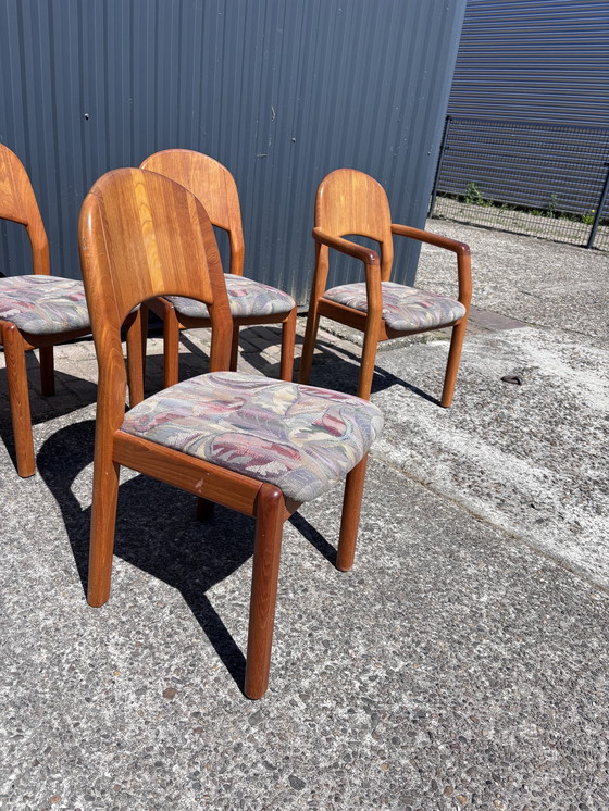 Image 1 of 6 x table vintage dyrlund eetkamerstoelen stoel