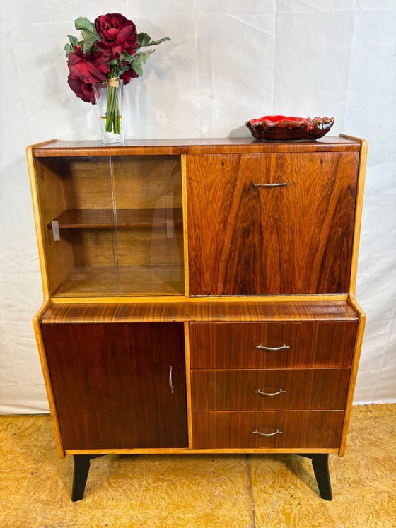 Image 1 of Mid Century Retro Teak Bureau Bookcase (Circa 1960)  A fantastic and versatile mid century modern teak bureau bookcase dating fr