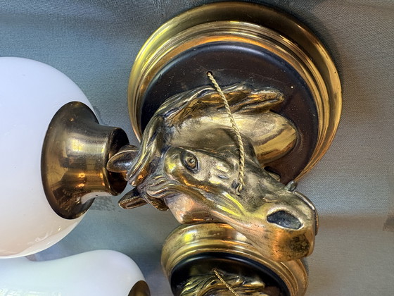 Image 1 of 2 wandlampen paard Maison Lancel 