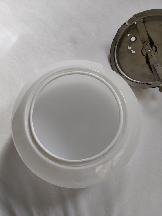 Vintage Mid-Century Opal Glass Ceiling Light / Wall Light – German Architectural Design (1960s) – Ceramic (photo 6 of 7)