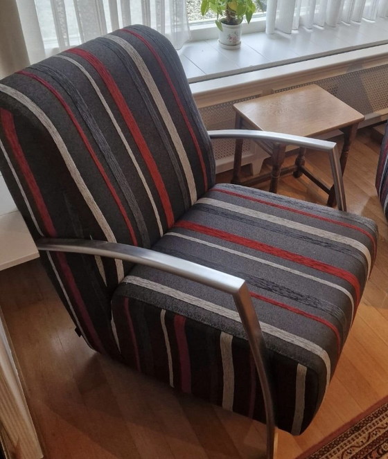 Image 1 of 2 striped design Leoluxe chairs