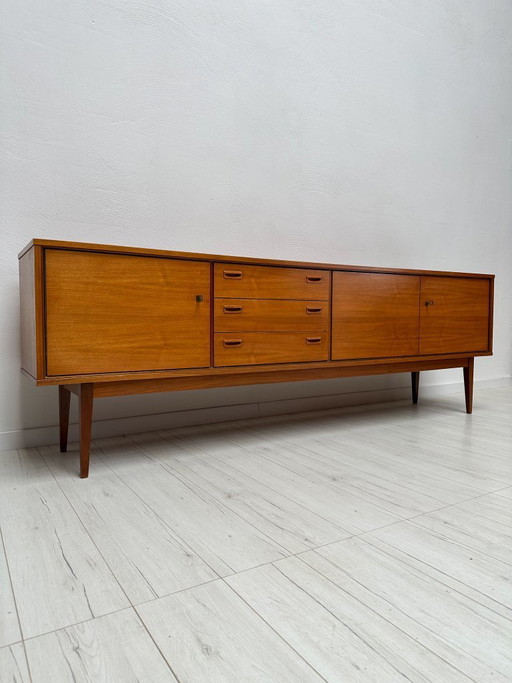 Extra Large 1960s Danish Teak Sideboard – Minimalist Mid-Century Credenza 250 cm
