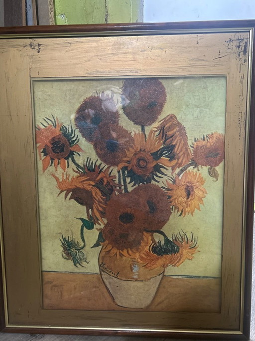 Van Gogh Reproductie – Les Tournesols – Antieke Lijst + Certificaat