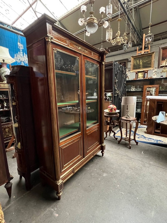 Biblioteca dell'epoca di Napoleone III. Intarsi in ottone, mogano, decorazioni in ottone. – Librerie, Brass (photo 6 of 12)