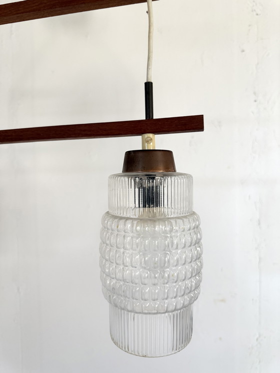 Image 1 of Lampada a sospensione vintage danese in teak anni '60