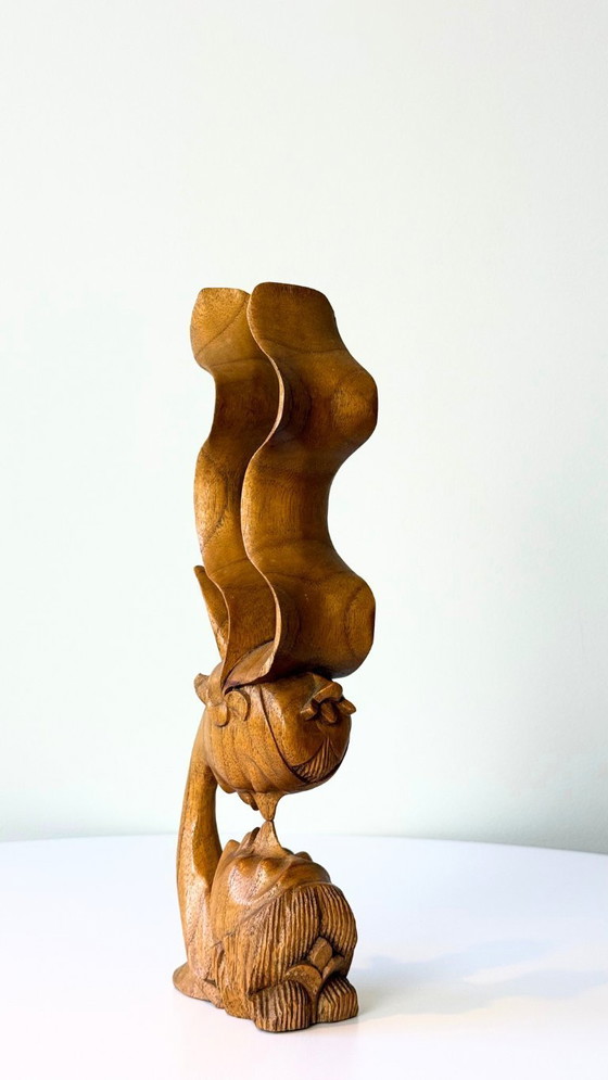 Image 1 of Statuetta balinese vintage intagliata a mano – "Il bacio", circa anni '70