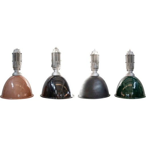 Set of vintage industrial pendant lamps, 1990s