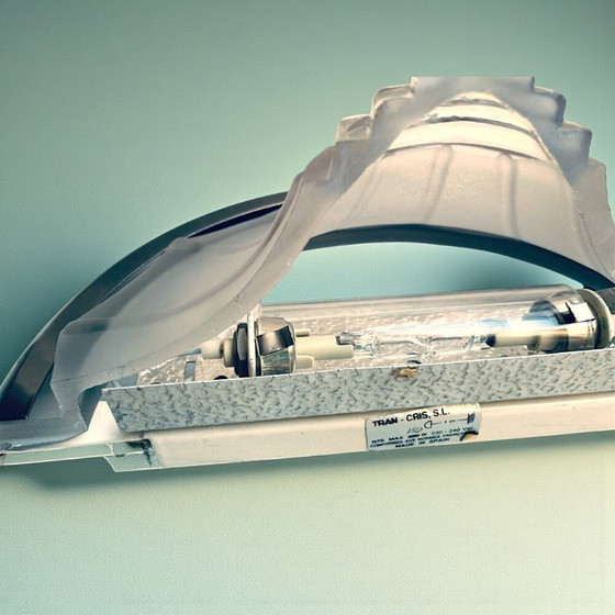 Image 1 of Aplique de pared de cristal esmerilado estilo Art Déco