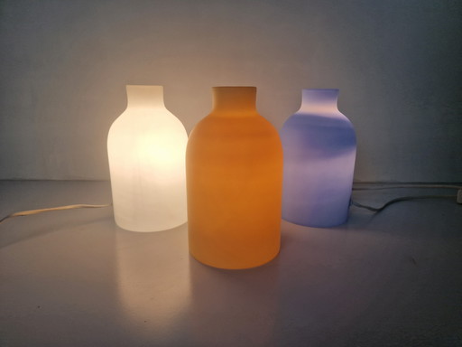 Set Of 3 Vintage Blanca Bottle Lamps By Sce