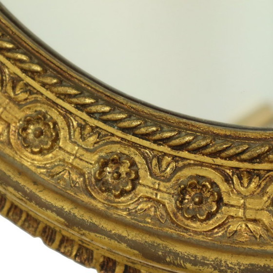 Image 1 of Large Oval Classic Mirror Gold Leaf Baroque Style Flowers 85cm