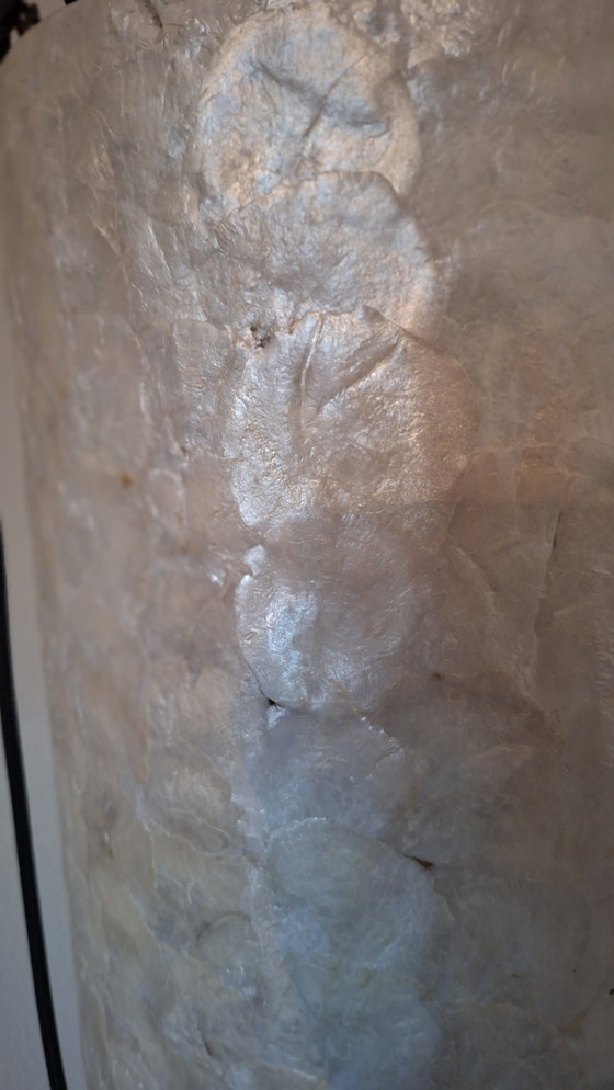 Image 1 of Lampadaire Ellipse vintage avec motif en nacre