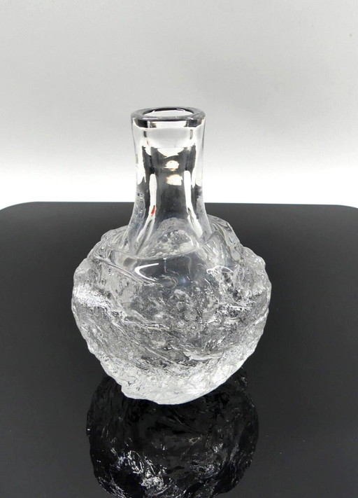 Kosta Boda glass vase, signed Wärff, Snowball vase