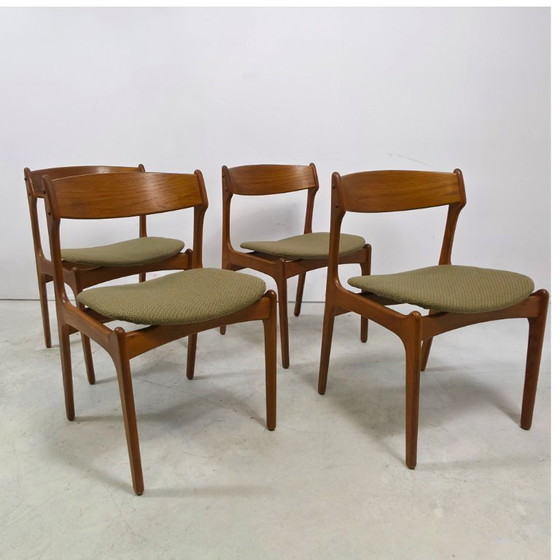 4x Erik Buch Sedie da pranzo design danese anni '60 Rivestite – O.D. Mobler, Wood (photo 2 of 7)