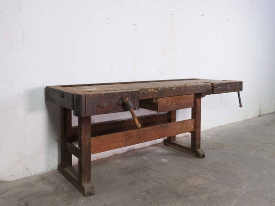 Image 1 of Vintage industriële werkbank, ladekast, dressoir