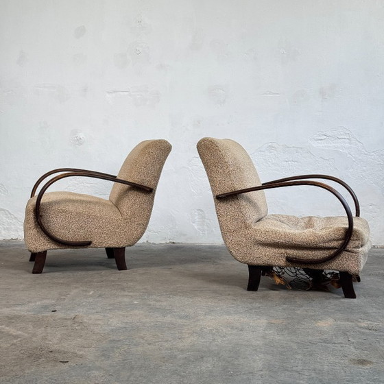 Image 1 of Pareja de sillones Halabala H-410, década de 1930 – Art Déco checoslovaco
