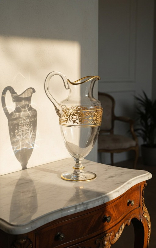 Vase en cristal de Baccarat décoré d'or 24k, signalé