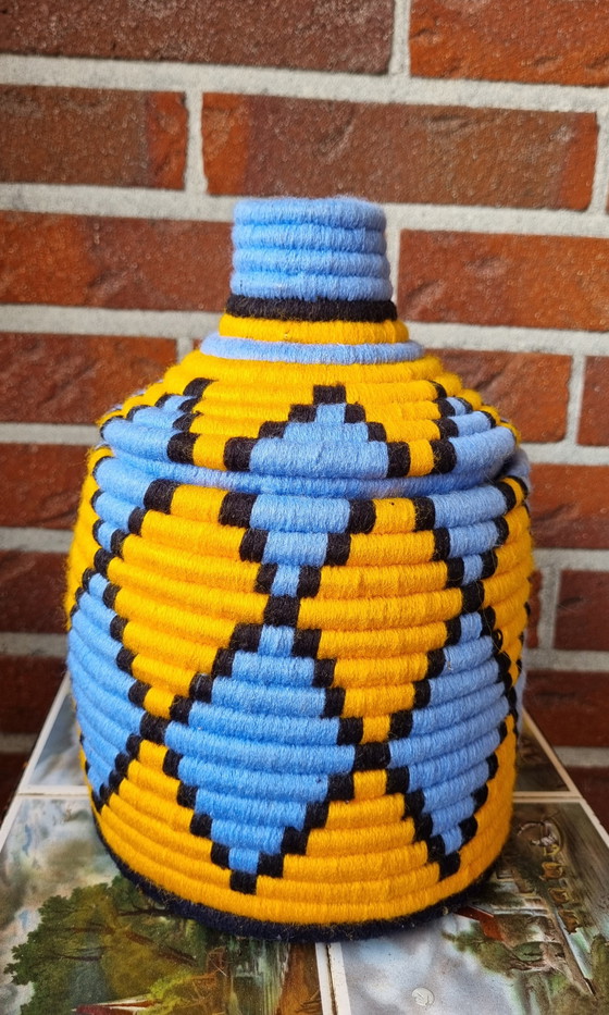 Image 1 of Wollen decoratie manden, opberg manden divers kleuren 