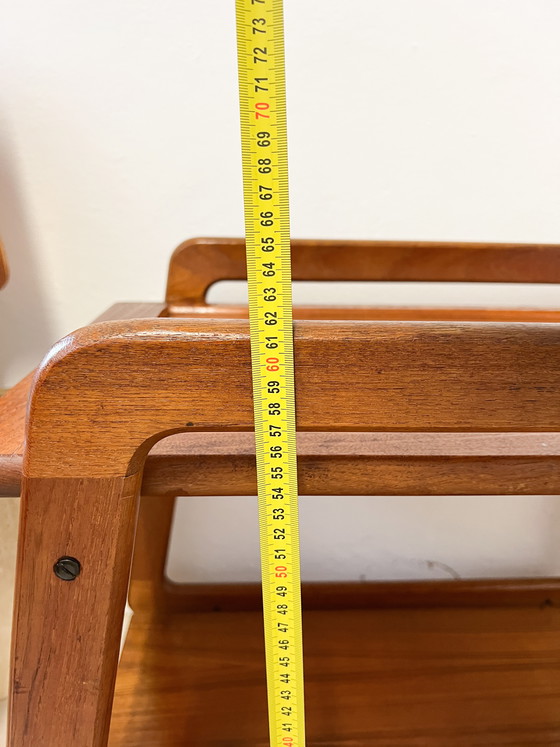 Image 1 of Grande table d'appoint/chariot de bar vintage en teck