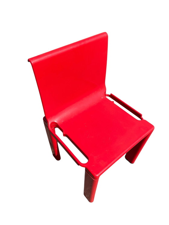 Image 1 of MASAYUKI MATSUKAZE & CENTROKAPPA DESIGN TEAM for Kartell table and two red chairs for children Sistema Scuola
