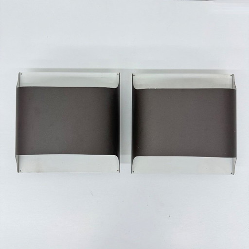 Pair of Staff leuchten wall lamps in lacquered aluminium by Rolf Krüger & Dieter Witte Model 2031 , 1970s