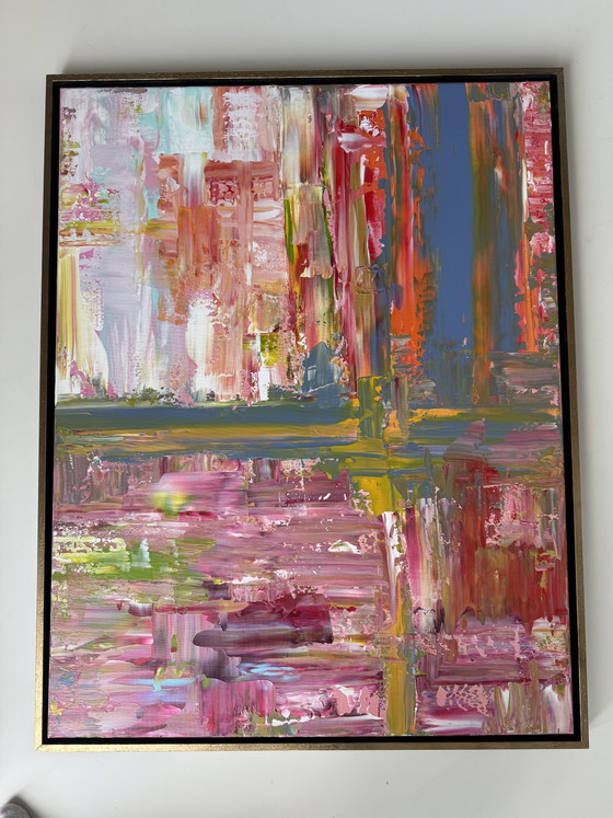 Image 1 of Artwork 90x70cm including floating frame, black with gold edge