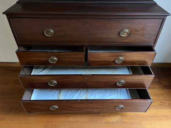 Image 1 of Mobiletto da scrittura georgiano in mogano cubano