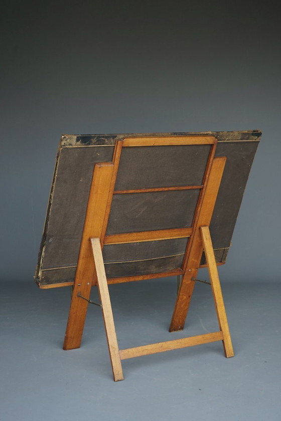 Image 1 of Antique Oak Folio Stand from Bunyard of London, 1890s