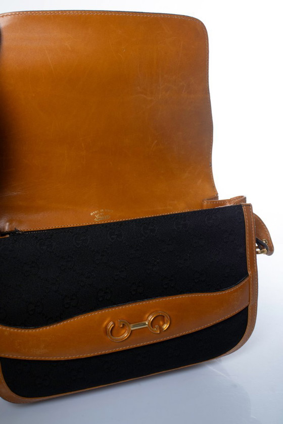 Gucci, Vintage GG Emaille Bag With Black Canvas – Shoulder bags, Calfskin (photo 11 of 12)