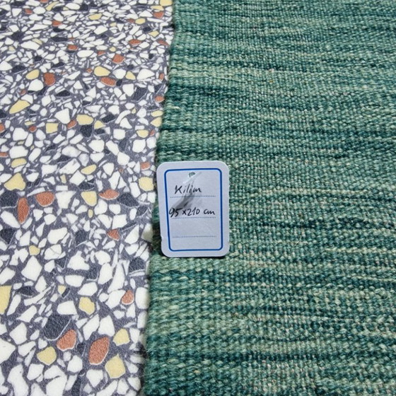 Handgeweven wollen kilim loper – Groen, 95 x 210 cm – Vloerkleden en tapijten, Wool (photo 5 of 5)