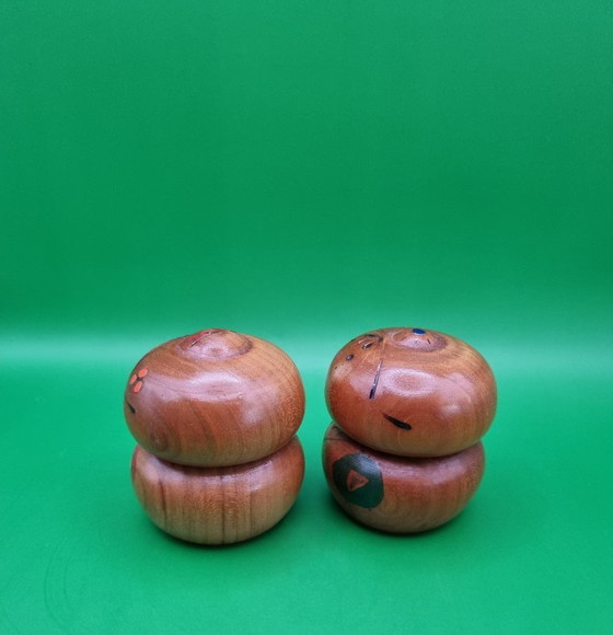 Paire de Kokeshi vintage par Takeda Masashi (1930-2015) – Objets déco, Wood (photo 4 of 6)