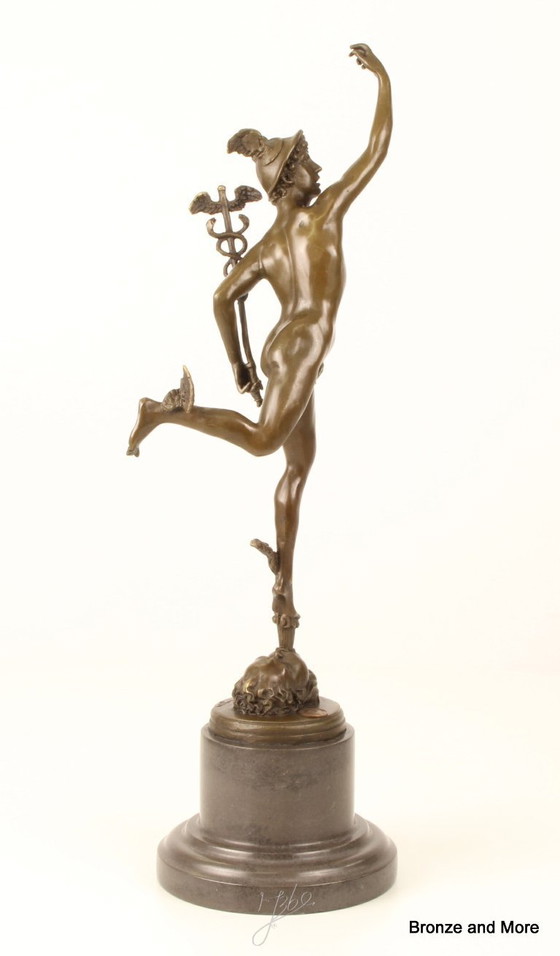 Image 1 of Bronzene Hermes-Statue mit Merkur, 42 cm
