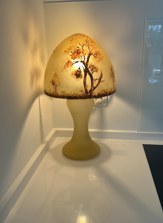 Image 1 of Paddenstoellamp gallé stijl handgemaakt