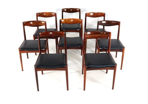 Image 1 of Set of 8 Rosewood Chairs Dining Chairs 'Vesterlund' Vintage