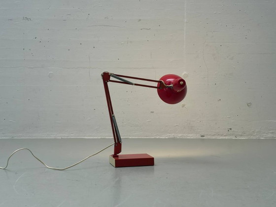 Image 1 of Vintage architect's table lamp in red, 1970s