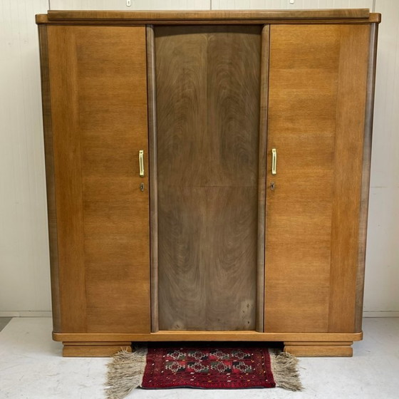 Image 1 of Antique vintage Art Deco wardrobe from the 1930s, detachable hanging and shelving.